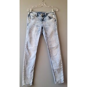 Warehouse One Women's Denim Mid Rise Acid Wash Mid Rise Skinny Jeans Size 27 Reg